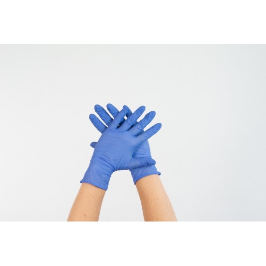 GANTS NITRILE BLEU NON POUDRÉ